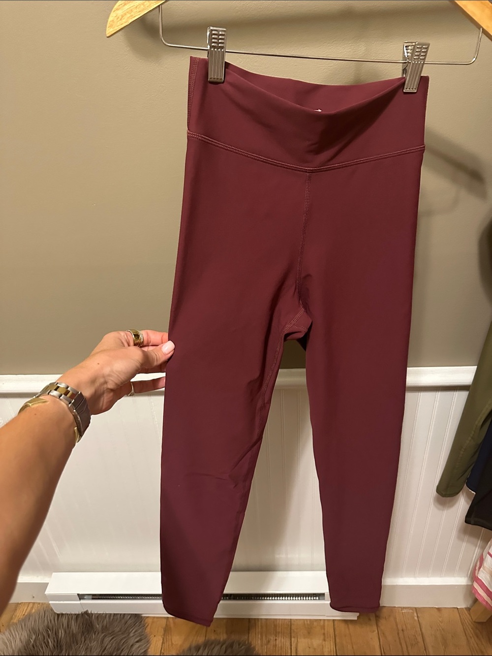 The Upside Womens High-Waist Burgundy Leggings